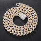 Triple Tone VVS Moissanite 925 Silver Cuban Chain hip hop jewelry CustomDiamJewel