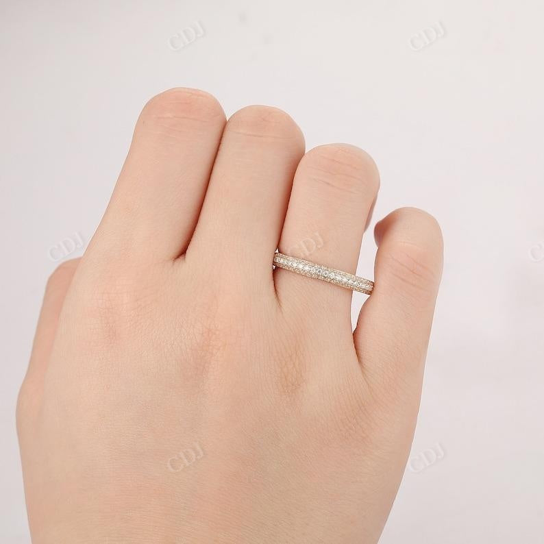 0.31CTW Triple Row Diamond Wedding Band  customdiamjewel   