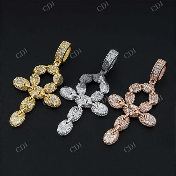 Iced Out Diamond Ankh Cross Pendant For Men  customdiamjewel   