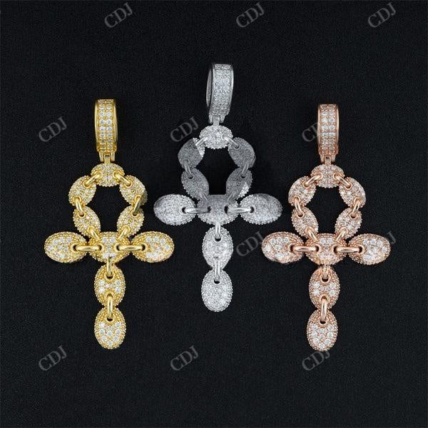 Iced Out Diamond Ankh Cross Pendant For Men  customdiamjewel   