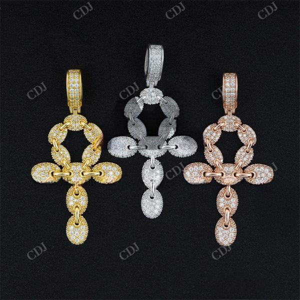 Iced Out Diamond Ankh Cross Pendant For Men  customdiamjewel   