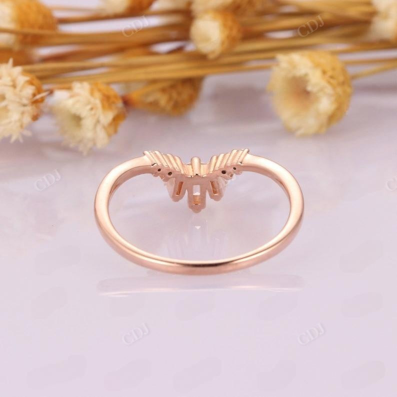 0.39CTW Baguette And Round Diamond Curved Wedding Band  customdiamjewel   