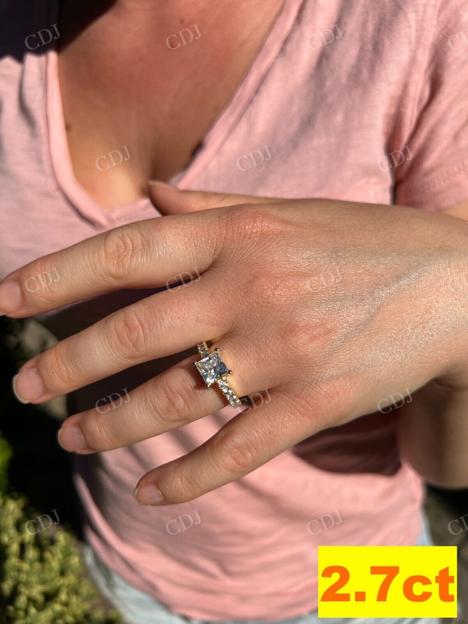 Princess Cut Diamond Engagement Promise Ring  customdiamjewel   