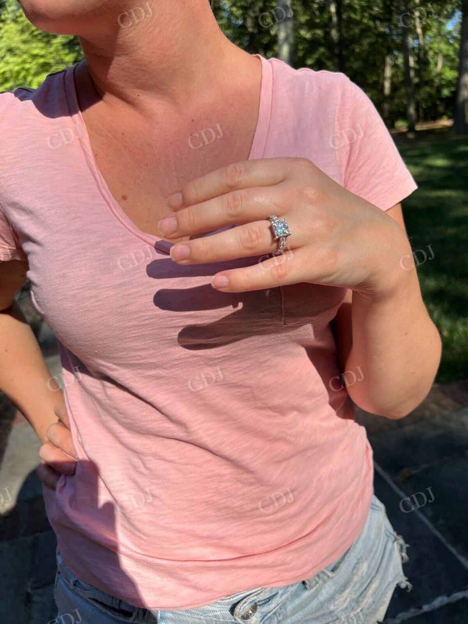 Princess Cut Diamond Engagement Promise Ring  customdiamjewel   