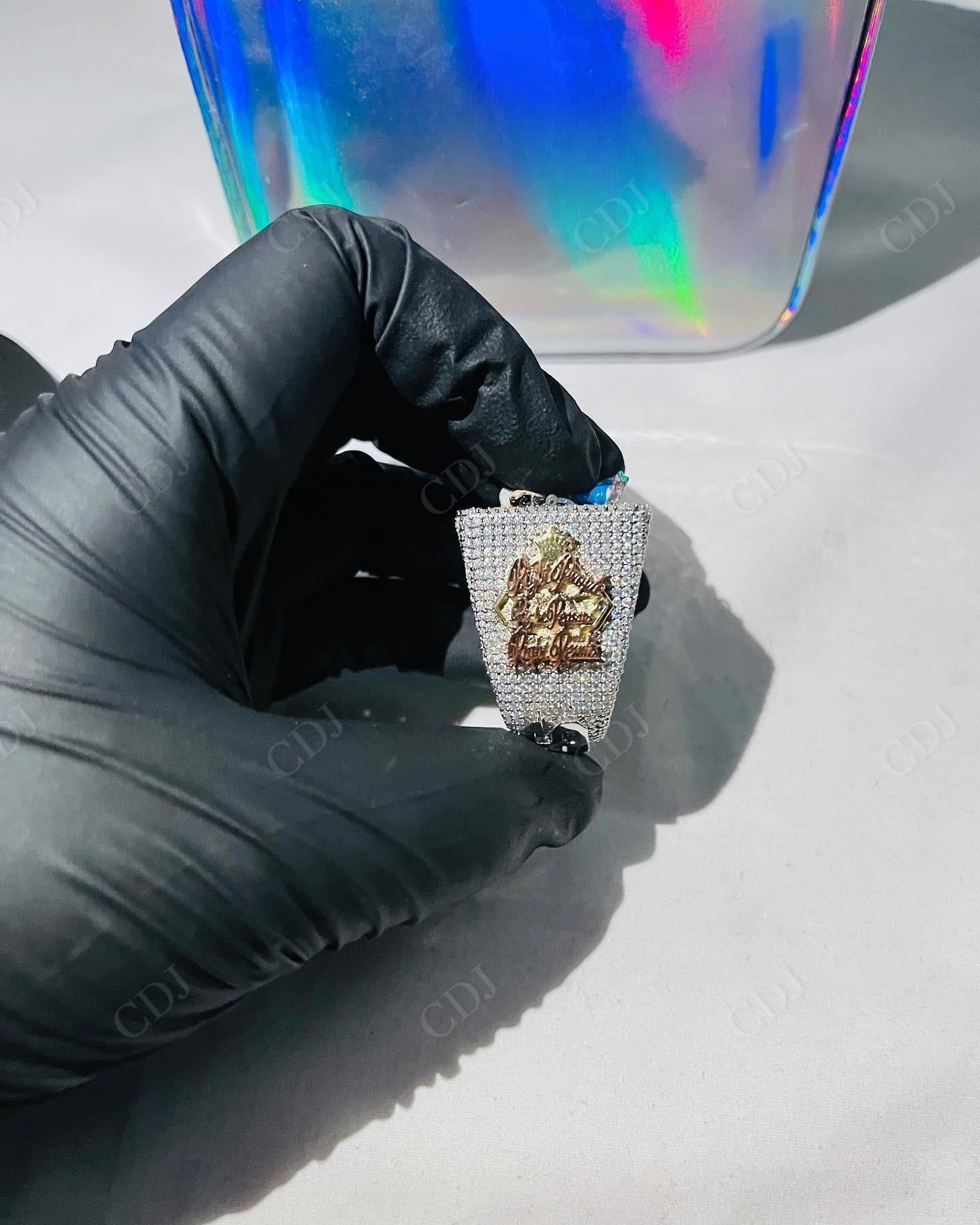 3D Men Cartoon Baguette VVS Moissanite Iced Out 925 Silver Ring hip hop jewelry CustomDiamJewel   