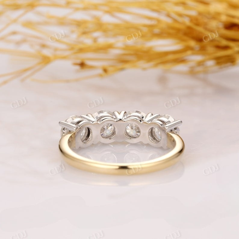 14k Two Tone Gold Round Cut Diamond Wedding Ring  customdiamjewel   