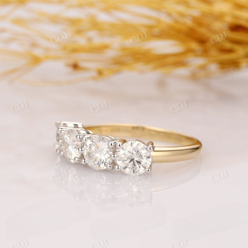 14k Two Tone Gold Round Cut Diamond Wedding Ring  customdiamjewel   