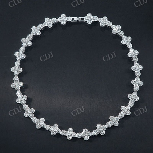 VVS Moissanite Diamond Cross Iced Out Chain Necklace  CustomDiamJewel   