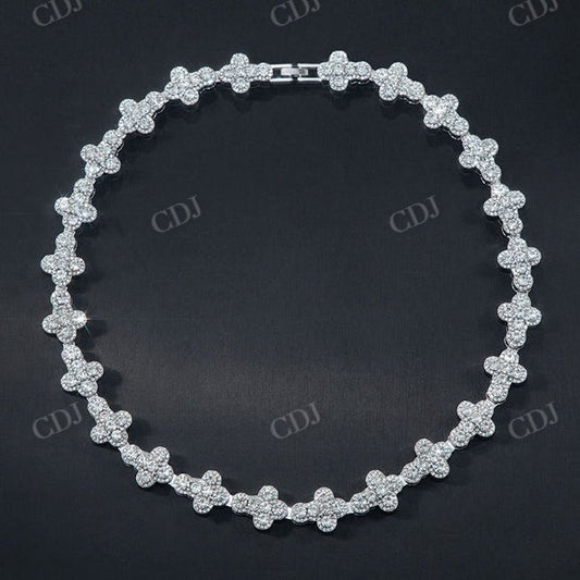 VVS Moissanite Diamond Cross Iced Out Chain Necklace  CustomDiamJewel   