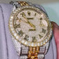 Date Just Two Tone Moissanite Diamond Set Hip Hop Wrist Watch hip hop jewelry CustomDiamJewel