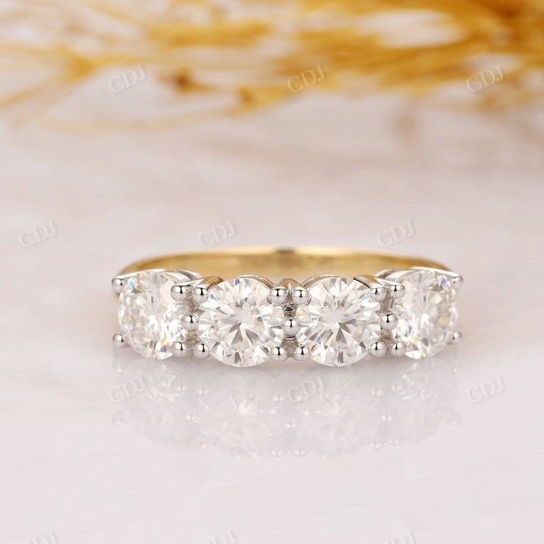 14k Two Tone Gold Round Cut Diamond Wedding Ring  customdiamjewel   