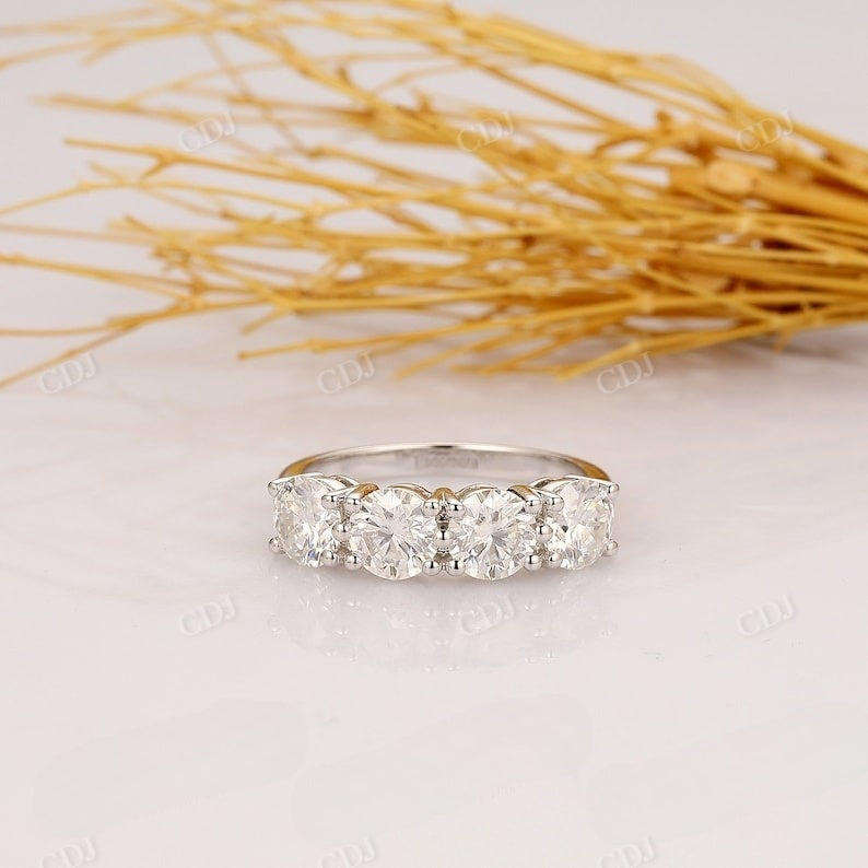 14k Two Tone Gold Round Cut Diamond Wedding Ring  customdiamjewel   