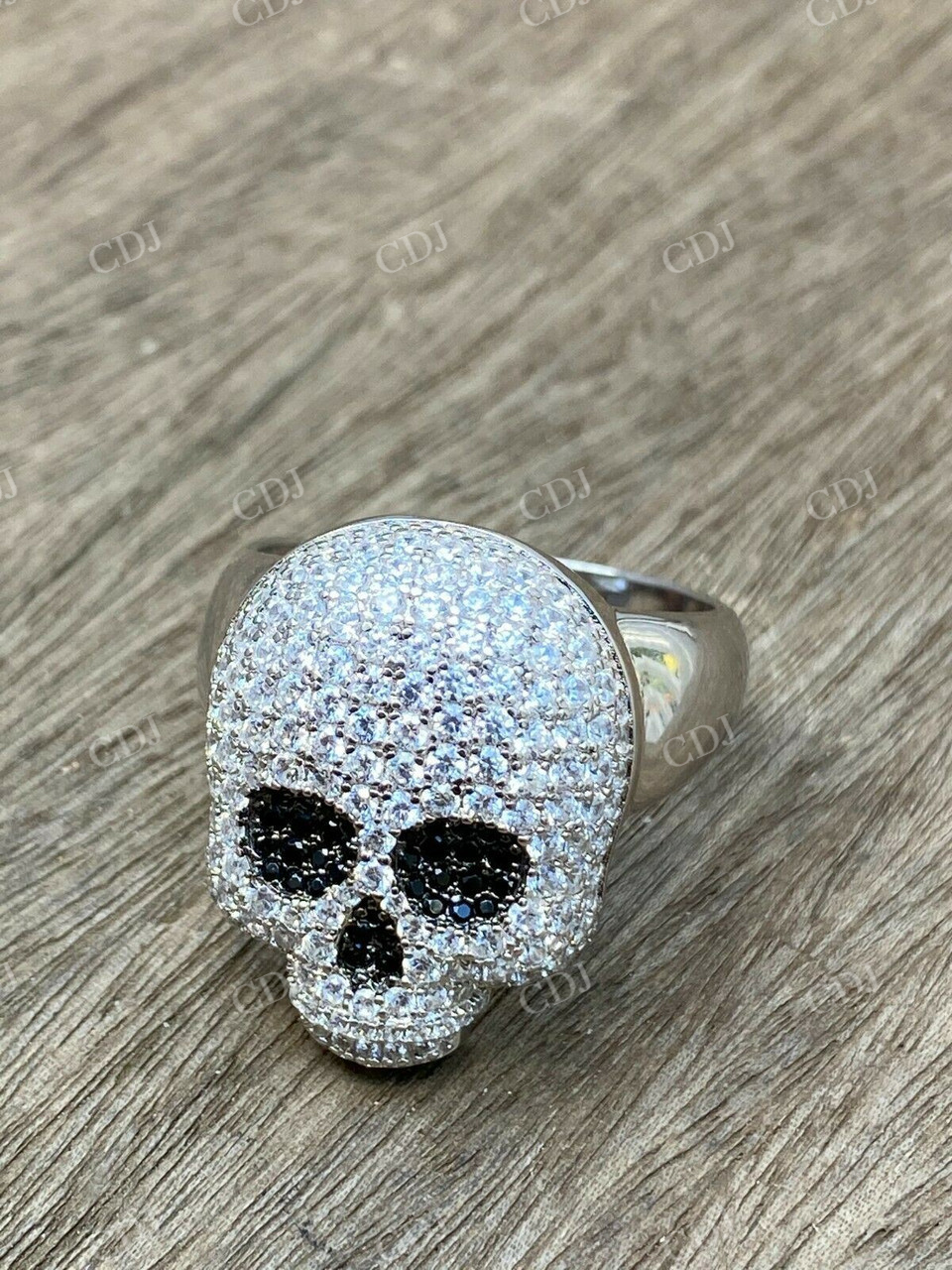 Hip Hop Skull Santa Muerte Iced Diamond Ring  customdiamjewel   