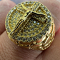 Hip Hop Solid Gold Diamond Jesus On Cross Ring  customdiamjewel   