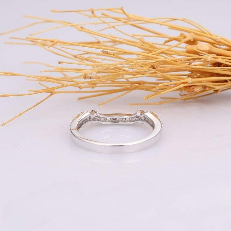 Milgrain Design Half Eternity Diamond Wedding Band  customdiamjewel   