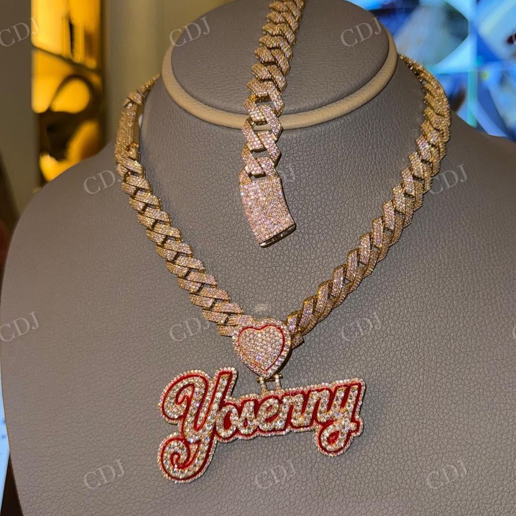 Hip Hop Iced Out Enamel Custom Letter Pendant hip hop jewelry CustomDiamJewel   