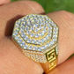 Super Iced Large Men's 14k Gold Solid Hip Hop Ring  customdiamjewel   