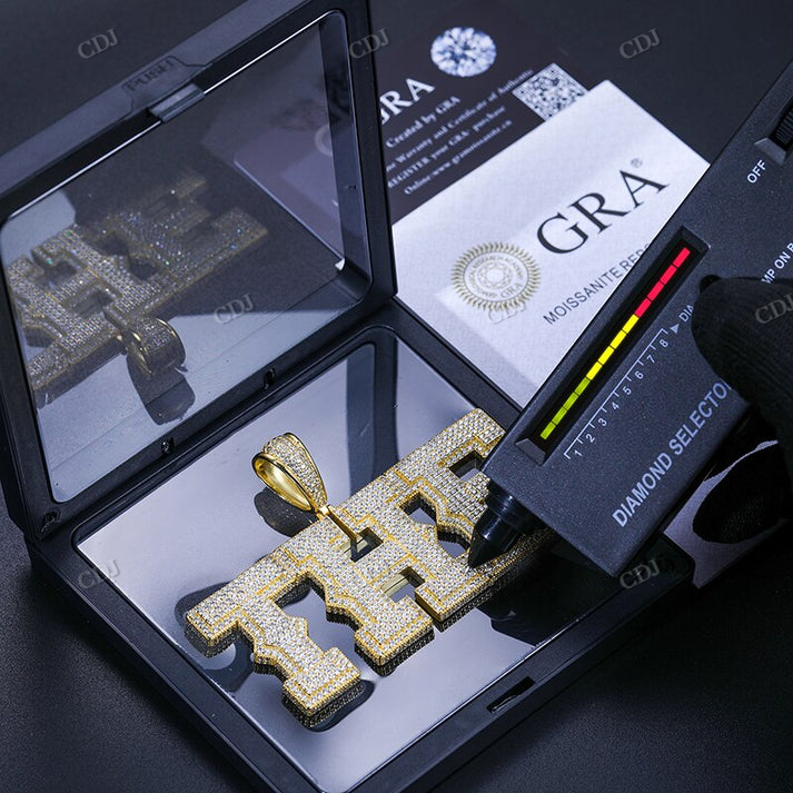 Hip Hop Iced Out THE Letter Pendant hip hop jewelry CustomDiamJewel