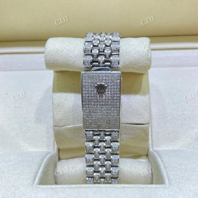 Hip Hop Fully Iced Out Moissanite Rolex Watch customdiamjewel
