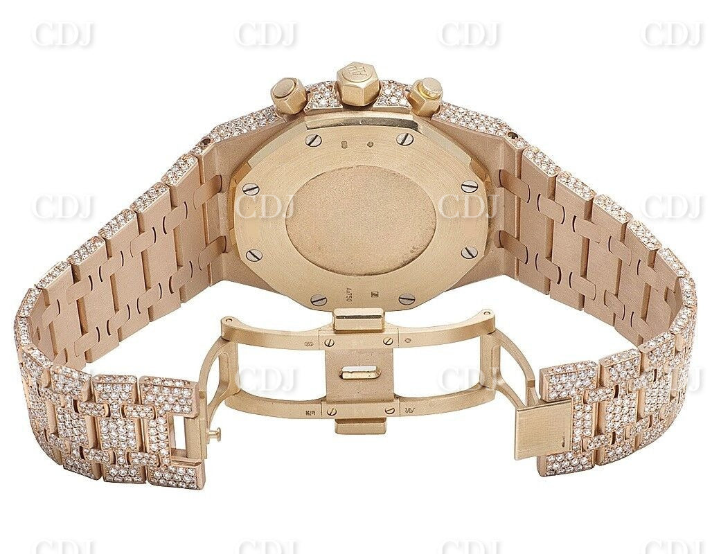 41MM Full Iced Out Round & Baguette VVS Moissanite Diamond Chrono Watch customdiamjewel