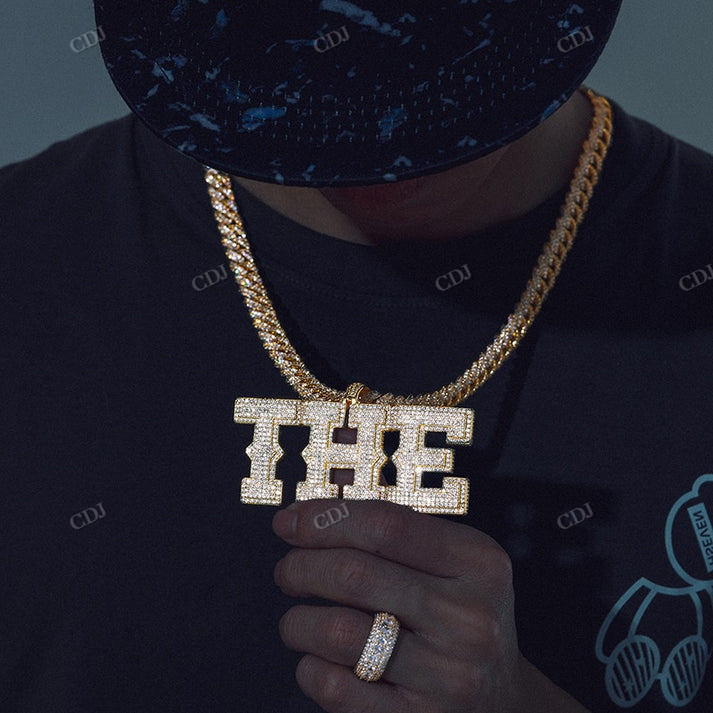 Hip Hop Iced Out THE Letter Pendant hip hop jewelry CustomDiamJewel