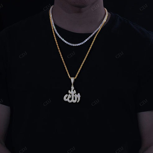 18K Yellow Gold Lab Grown diamond Arabic Rune Pendant hip hop jewelry CustomDiamJewel