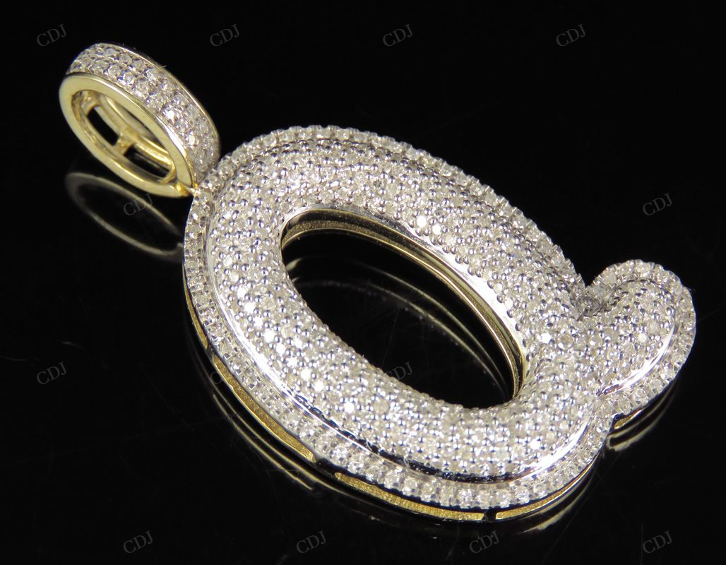 1.4" 0.90 CTW 10K Gold Natural Diamond Custom Q Letter Pendant CustomDiamJewel