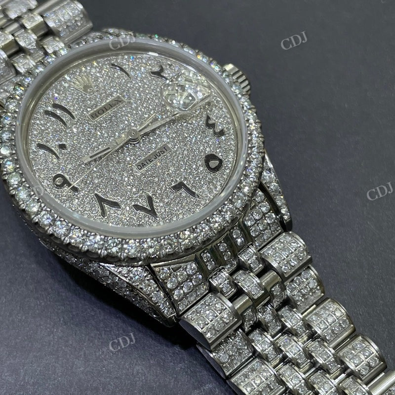 Hip Hop Fully Iced Out Moissanite Rolex Watch customdiamjewel
