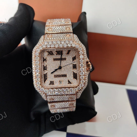 Full Rose Automatic Movement Cartier Watch customdiamjewel