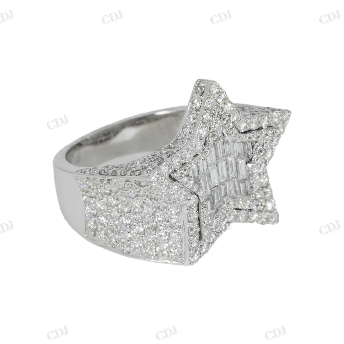 925 Sterling Silver Moissanite Star Statement Ring Hip Hop Ring customdiamjewel