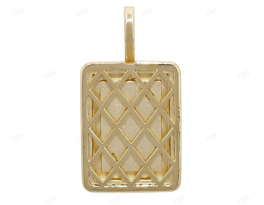 Custom Moissanite 925 Sterling Silver Card Pendant CustomDiamJewel