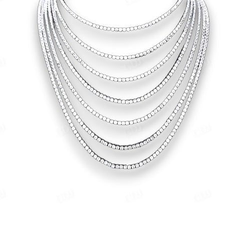 Hip Hop Basic Natural Diamond Tennis Chain Necklace For Men Women hip hop jewelry CustomDiamJewel