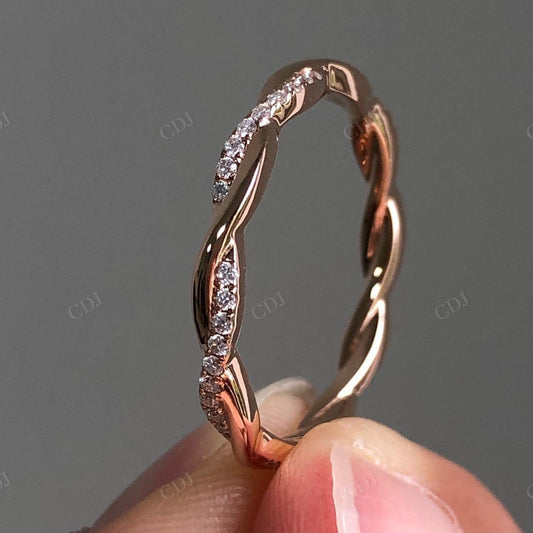 Custom Lab Grown Diamond Twisted Wedding Band