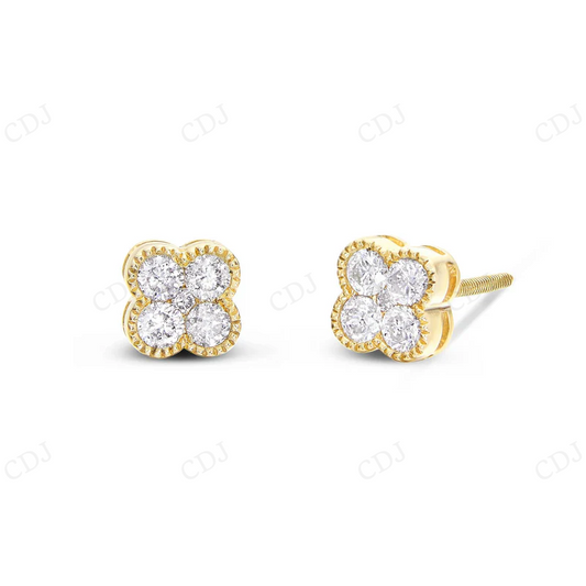0.59 CT Moissanite Diamond Clover Stud Earrings Stud earrings CustomDiamJewel