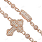 14K Rose Gold Real Diamond Ball Cross Chain hip hop jewelry CustomDiamJewel