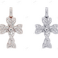 2.7 Inch Lab Grown Diamond 10K Gold Flower Cross Pendant Hip Hop Pendent CustomDiamJewel