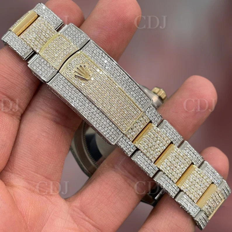 Hip Hop Iced Out Natural Diamond Watch customdiamjewel