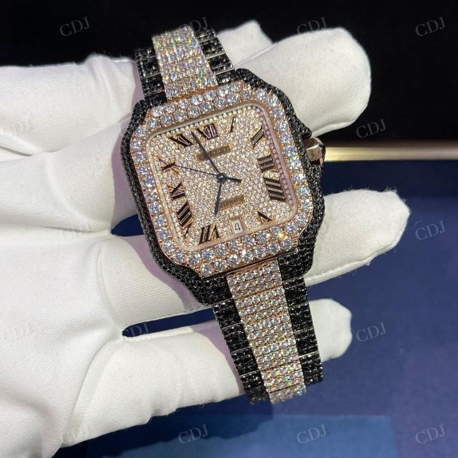 Bust Down Moissanite Diamond Cartier Watch customdiamjewel