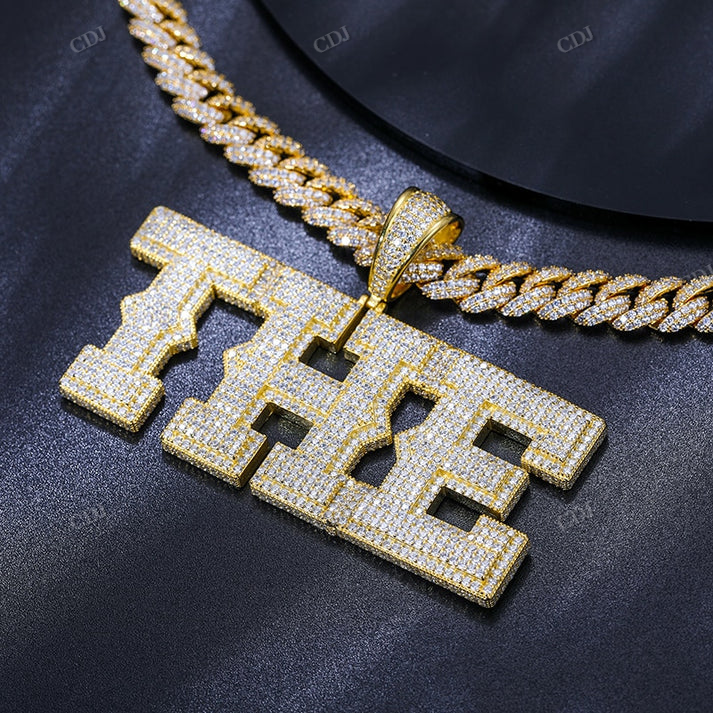 Hip Hop Iced Out THE Letter Pendant hip hop jewelry CustomDiamJewel