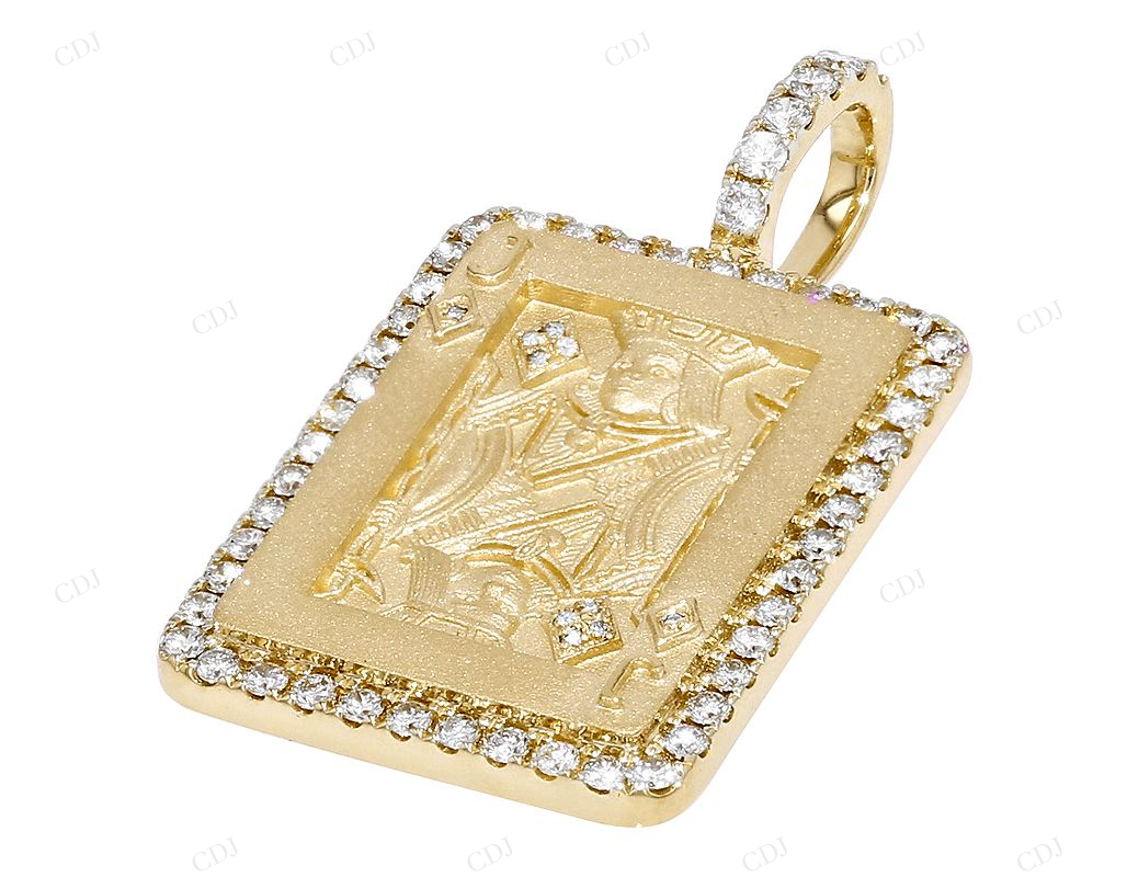 Custom Moissanite 925 Sterling Silver Card Pendant CustomDiamJewel