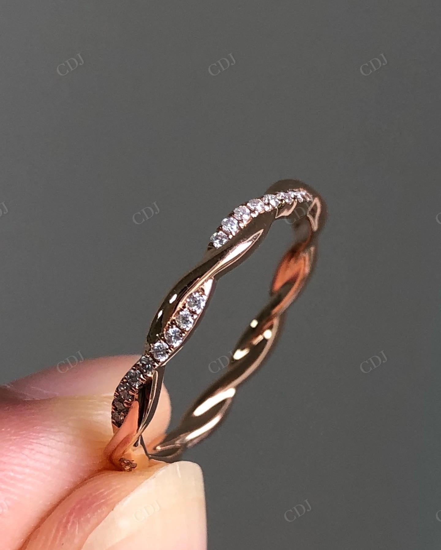 Custom Lab Grown Diamond Twisted Wedding Band