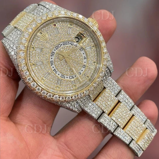 Hip Hop Iced Out Natural Diamond Watch customdiamjewel