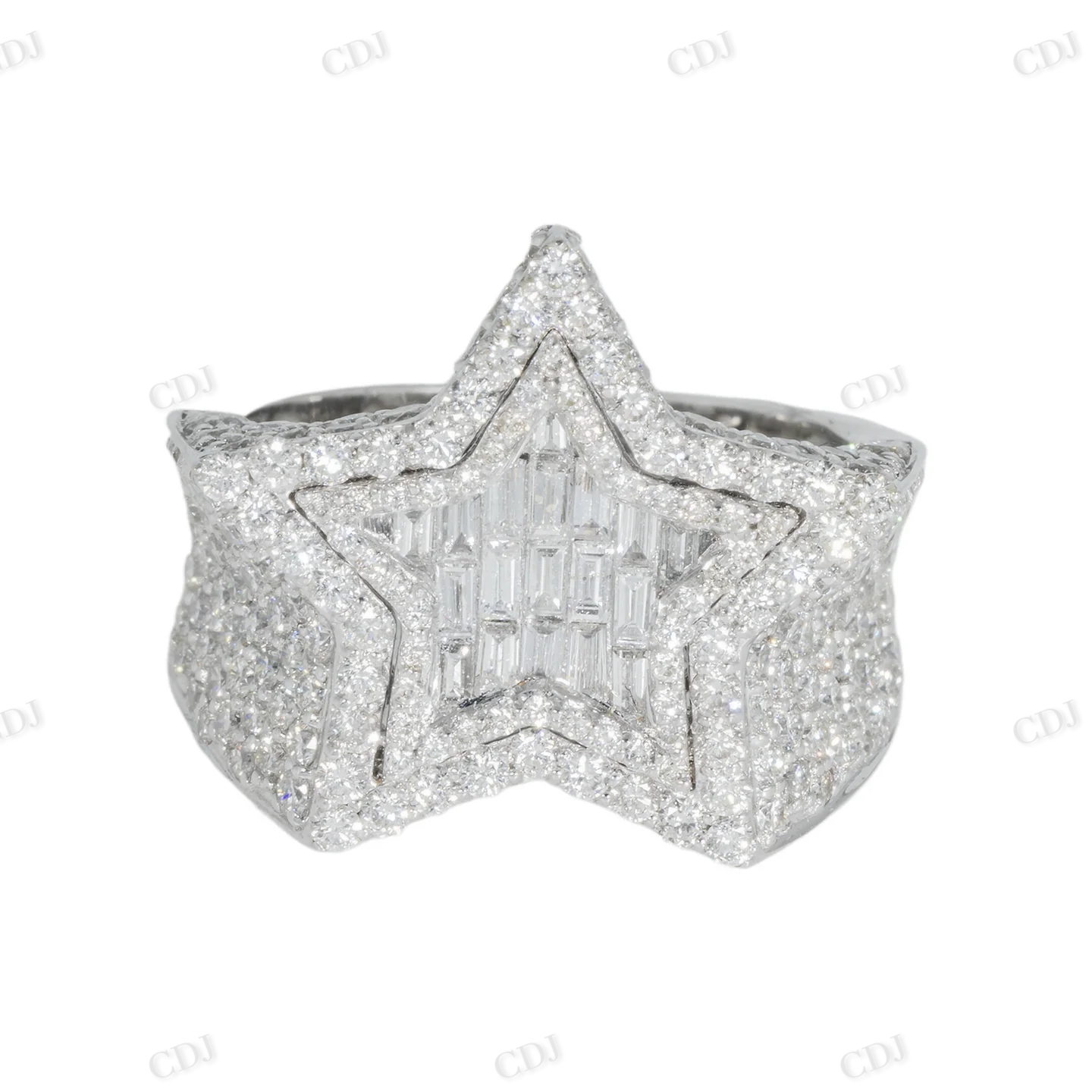 925 Sterling Silver Moissanite Star Statement Ring Hip Hop Ring customdiamjewel