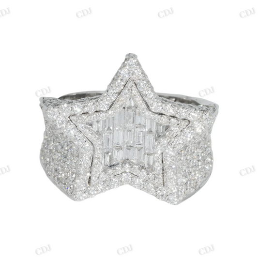 925 Sterling Silver Moissanite Star Statement Ring Hip Hop Ring customdiamjewel