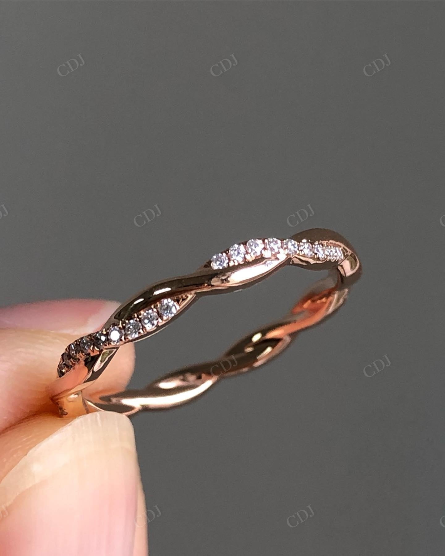 Custom Lab Grown Diamond Twisted Wedding Band