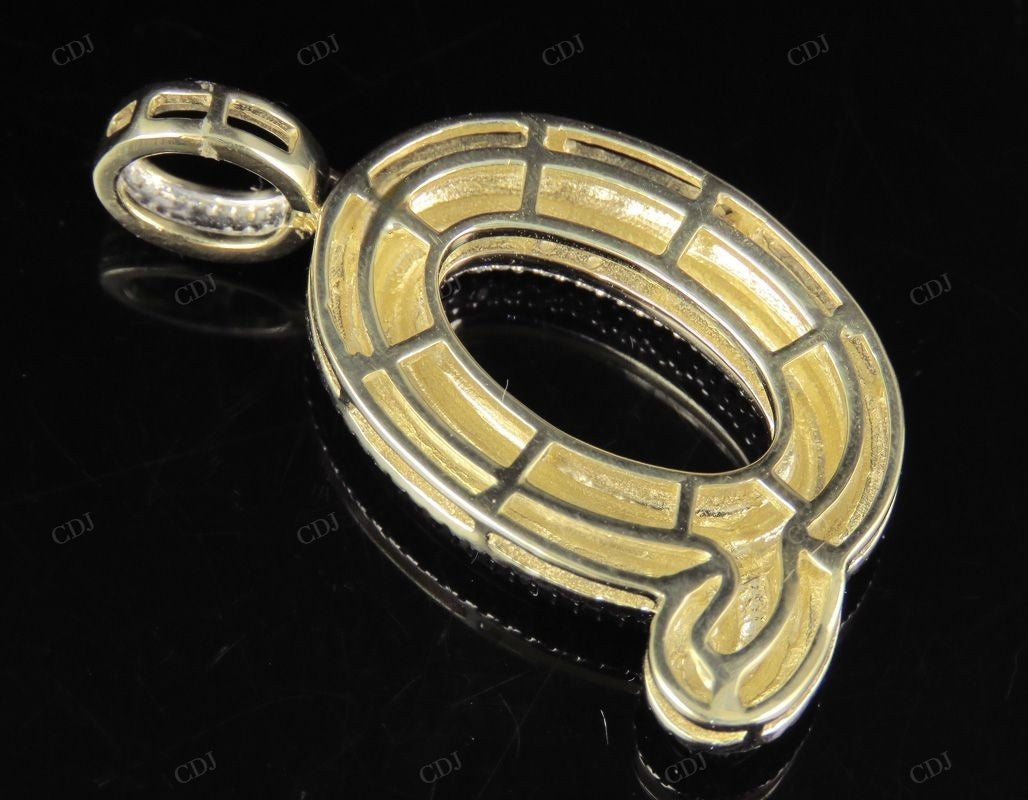 1.4" 0.90 CTW 10K Gold Natural Diamond Custom Q Letter Pendant CustomDiamJewel