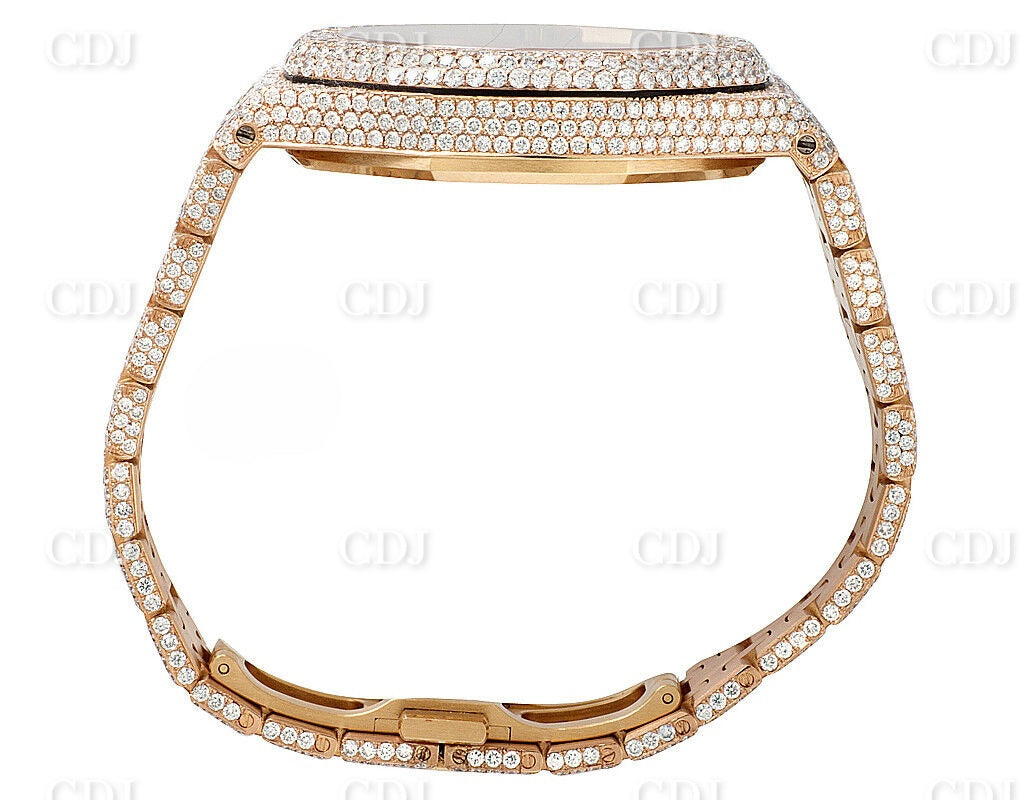 41MM Full Iced Out Round & Baguette VVS Moissanite Diamond Chrono Watch customdiamjewel