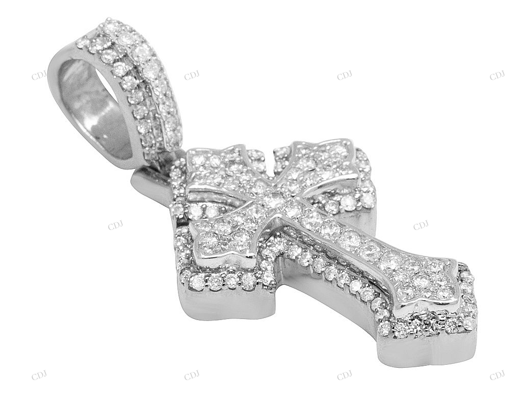Customized Two Tone Gothic 10k Cross Pendant hip hop jewelry CustomDiamJewel
