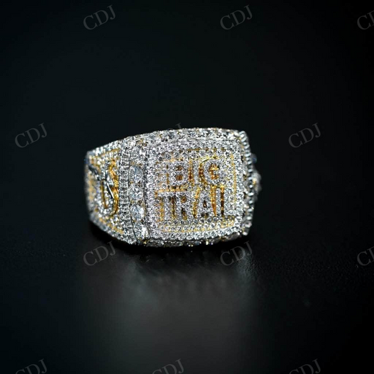 Antique Hip Hop Diamond Two Tone Championship Ring  customdiamjewel   