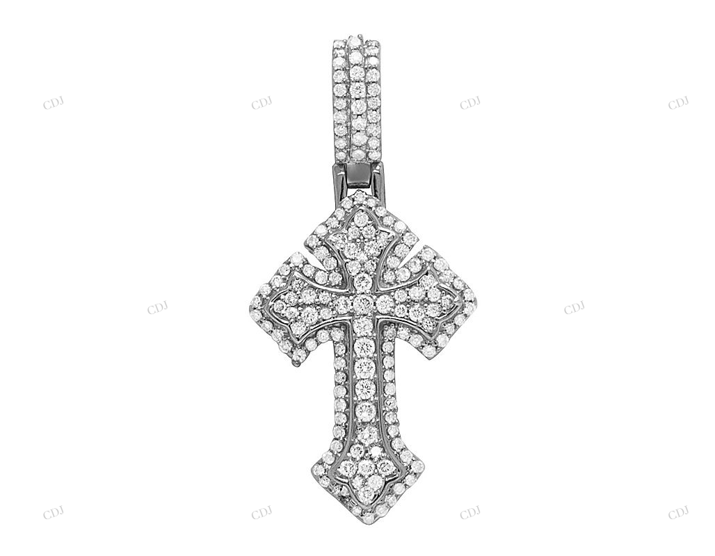 Customized Two Tone Gothic 10k Cross Pendant hip hop jewelry CustomDiamJewel